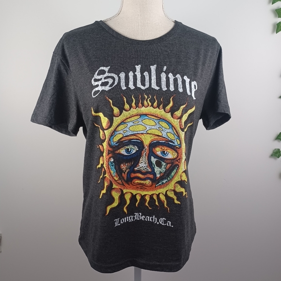 Sublime Graphic Print Tee Medium Gray -Short Sleeve -Long Beach -Rock - Picture 2 of 10